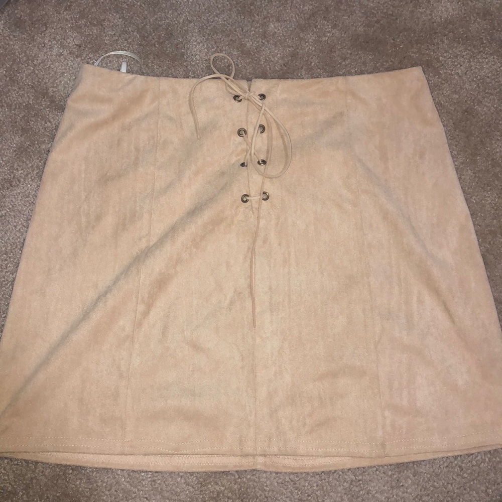 Suede Lace up skirt